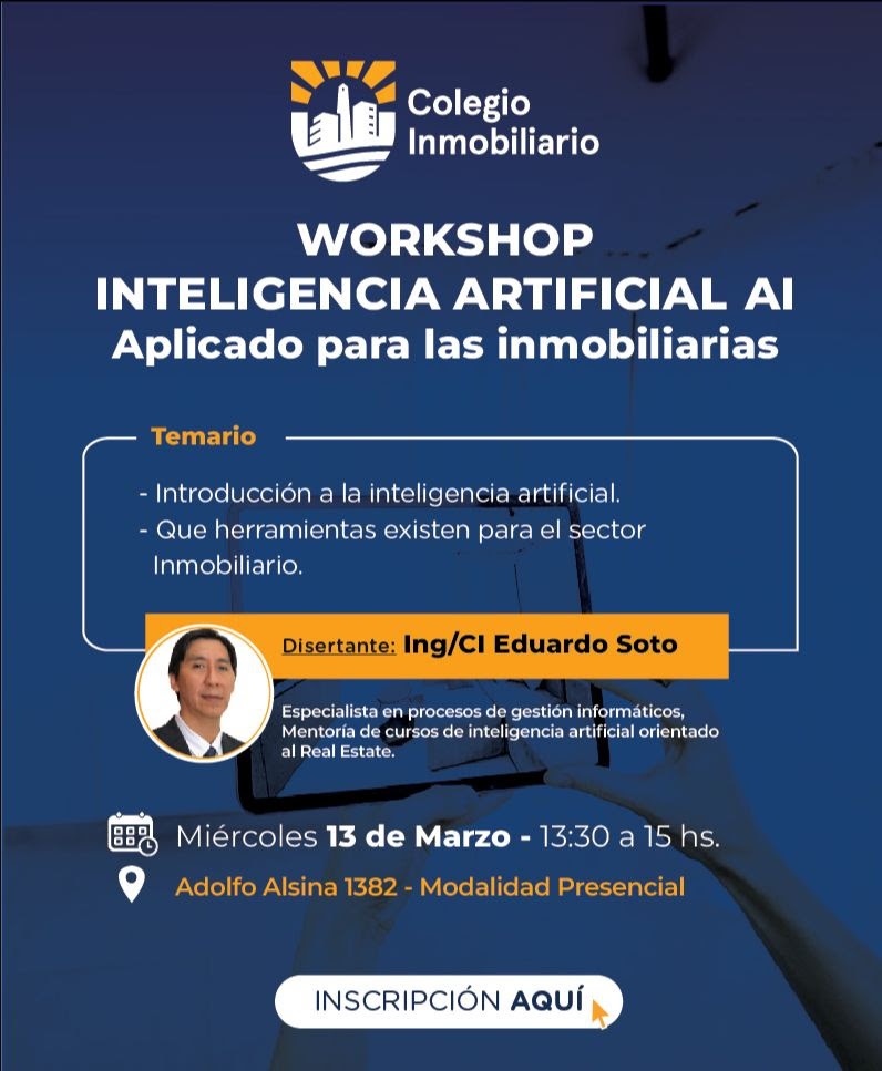 Workshop. Inteligencia artificial aplicado para las inmobiliarias