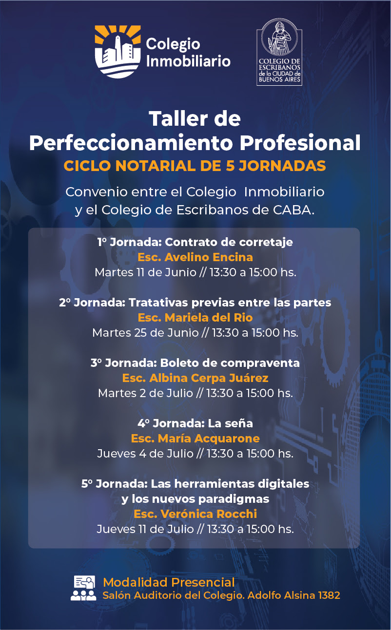 Taller de Perfeccionamiento Profesional. Ciclo Notarial de 5 jornadas.