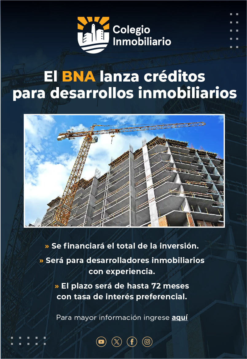 El BNA lanza créditos para desarrollos inmobiliarios
