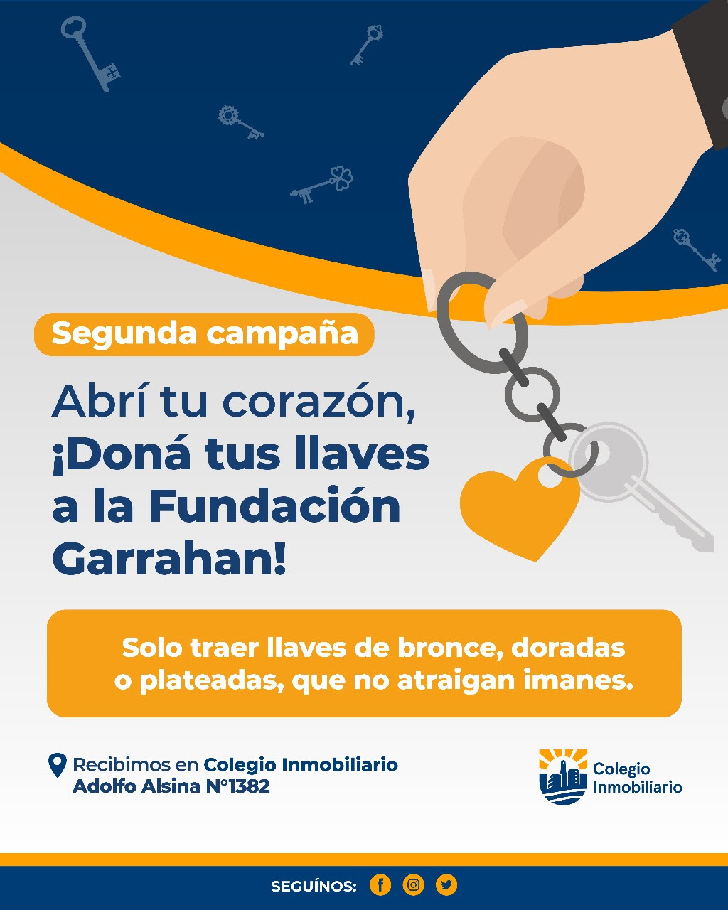 Trae al Colegio las llaves que no uses y las donamos a la Fundación Garrahan