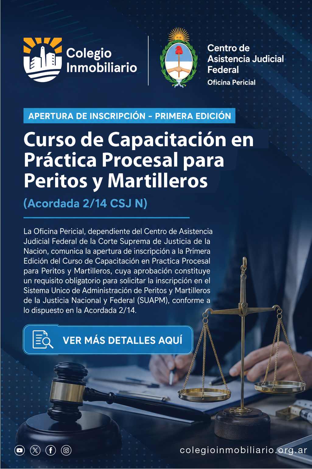 Curso de Capacitación en Práctica Procesal para Peritos y Martilleros