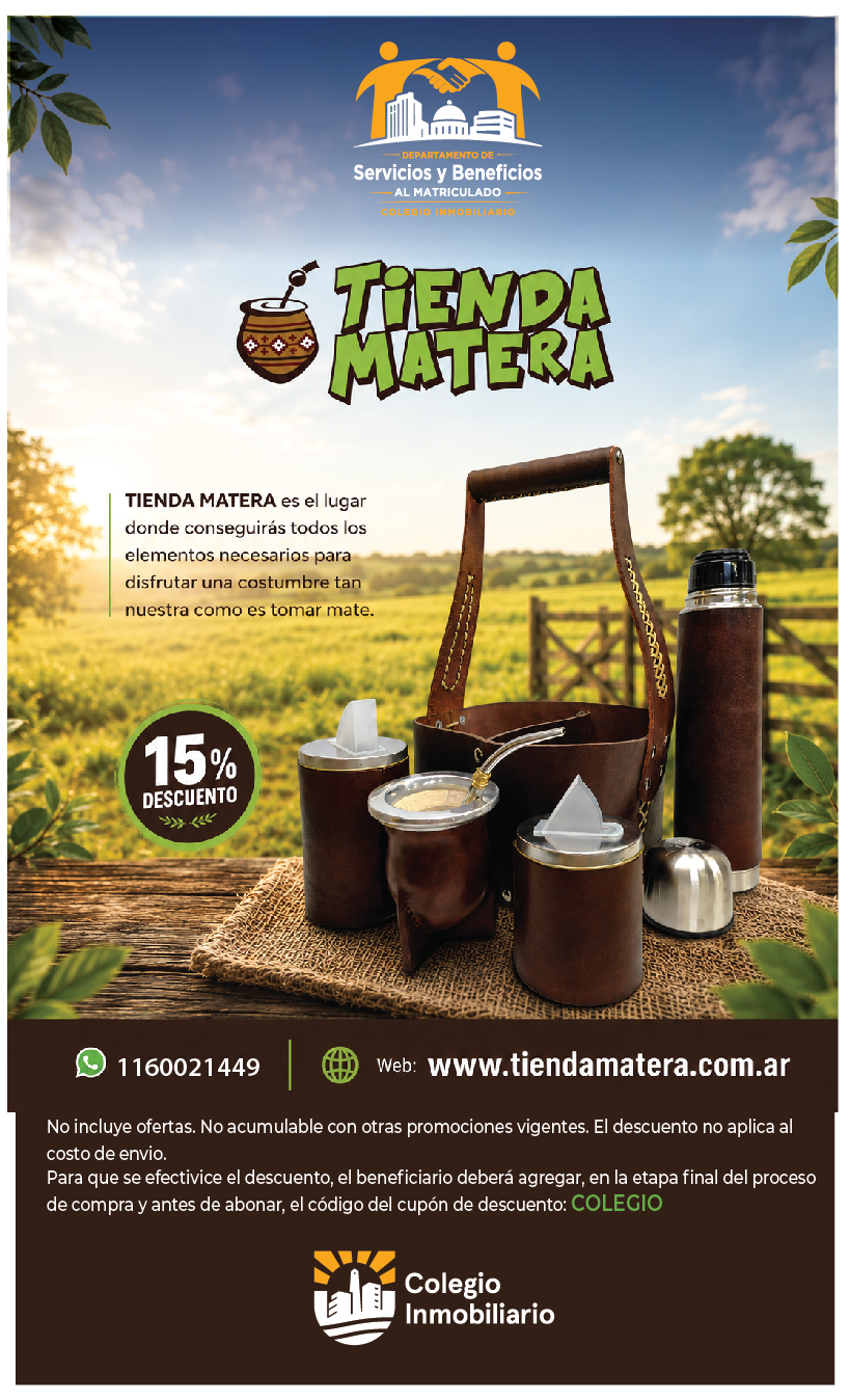 Beneficio al matriculado. Tienda Matera